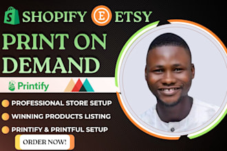 shopify print on demand etsy pod printful printify print on demand store