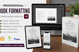 format ebook, kindle, paperback, epub, lulu book formatting using adobe indesign