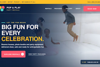build wix party rental website bounce house photo booth equipment rental website