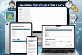 provide professional translation business templates in PDF