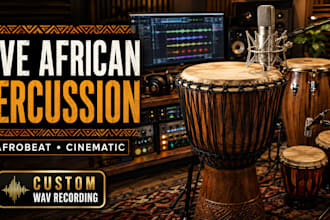 record live african percussion for afrobeat and cinematic music