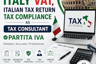 file italy vat, italian tax return tax compliance as tax consultant partita iva