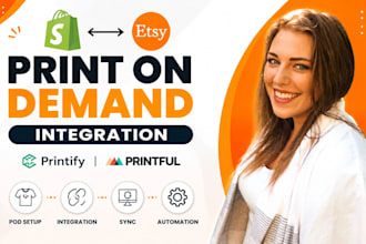 shopify etsy print on demand integrationwith printify and printful setup