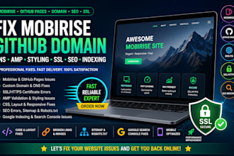 fix mobirise github domain dns amp styling SSL SEO indexing website issues
