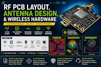 design rf pcb layout, antenna design, and wireless hardware