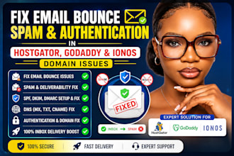 fix email bounce spam authentication in hostgator godaddy ionos domain issues