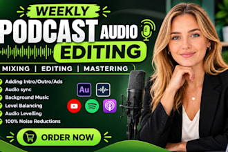do weekly audio adobe podcast, video sound editing background noise removal