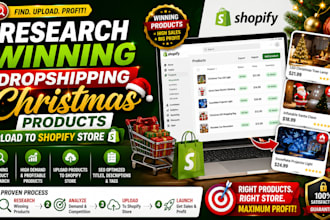 research winning dropshipping christmas products upload product to shopify store