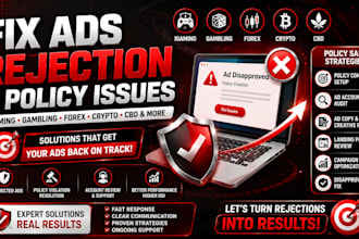 help resolve ads issues for igaming ads, gamble, forex, crypto cbd ads rejection