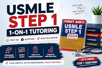 tutor you for usmle step1 and step2 ck, with first aid and uworld