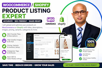 upload and list your products on woocommerce or shopify