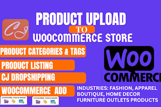 upload products to woocommerce store with categories, tags and images