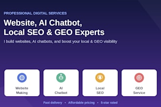 build ai  website with voiceflow chatbot and full GEO SEO