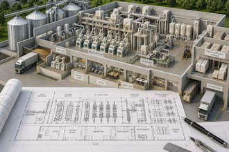 design flour mill floor plans and industrial processing cad layouts