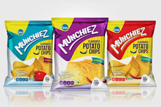 design organic food product packaging, snack cookies and bakery product label