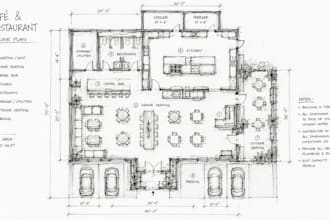 l design restaurant, cafe, hotel and hospitality floor plans