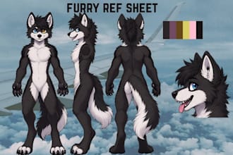 furry reference sheet furry ref sheet fursona ref sheet anthro ref sheet oc
