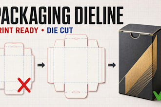 create packaging dieline die cut box template and print ready vector artwork