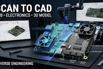 convert scanned pcb, electronic components and hardware into cad files