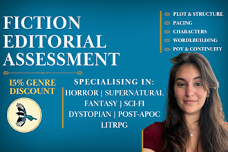 assess and critique your fantasy, horror, litrpg, or sci fi novel