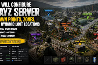 configure dayz server spawn points, zones, and dynamic loot locations