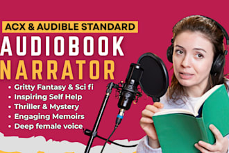 narrate a deep female american audiobook voice over narration to acx and audible