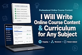 write online course content and curriculum for any subject