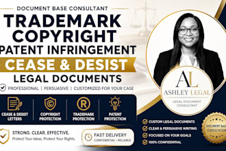 draft trademark copyright patent infringement cease and desist legal documents
