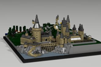 design custom lego moc lego house in bricklink studio with building instructions