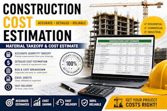 do construction cost estimation and material takeoff