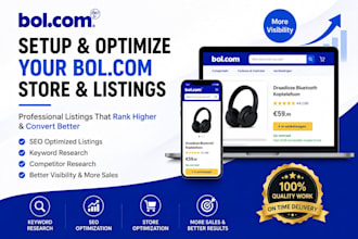 create and optimize your bol com store and product listing, product research