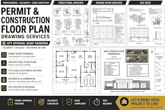 draft permit ready construction drawings, house plans, and 2d floor plans
