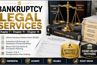 be your bankruptcy attorney and prepare chapter 7, 11, 13 bankruptcy documents