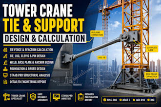 design and calculate tower crane ties, anchors, foundation