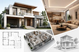 modern house plans and building layouts