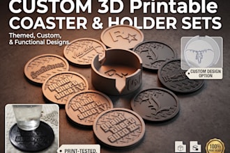 design custom 3d printable coasters and coaster holder sets