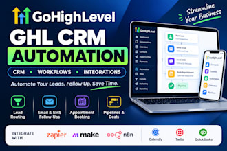 automate gohighlevel ghl CRM workflows, pipelines, leads and integrations