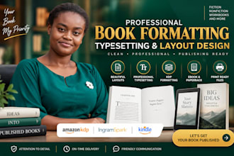 be your amazon KDP book formatter, typesetter and do ebook layout design