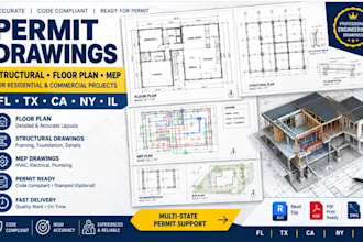 civil engineering permit drawing floor plan roof section elevation fl tx cad