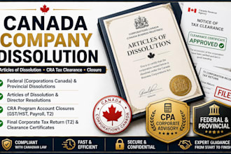 do canada company dissolution, cra deregistration, article of dissolution as cpa