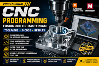 program cnc parts with fusion 360 or mastercam toolpaths and g code