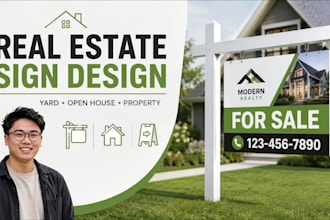 design real estate yard signs, open house, realtor, property and lawn signs