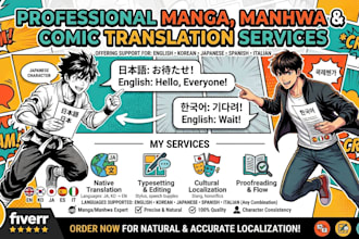 translate and edit your book,manga,manhwa,comics