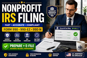 prepare and efile US nonprofit form 990, 990ez or 990n