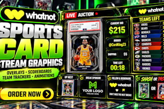 design whatnot sports card boards, animated overlays and obs scoreboards