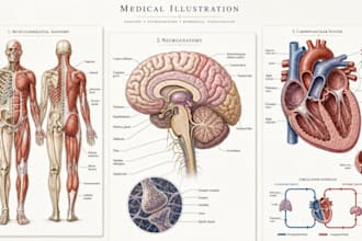 draw medical anatomy diagram scientific illustration surgical biomedical art