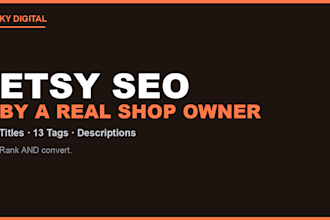 write etsy SEO titles tags and descriptions as a real etsy shop owner