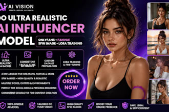 do ultra realistic ai influencer model onlyfans, fanvue, sfw image lora training
