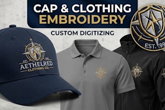 do 3d puff and flat embroidery digitizing for caps and hats