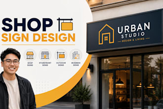 design shop signs, storefront signs, shop front and outdoor business signage